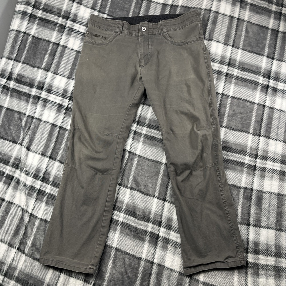 Kuhl Kanvus Jeans Mens 38x32 Gray Canvas Stretch Pants Straight Leg Outdoor